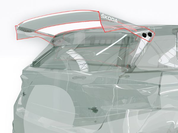 Picture of SKODA Fabia RS Rally2 clear wing replacement, extra Hard 1,5mm