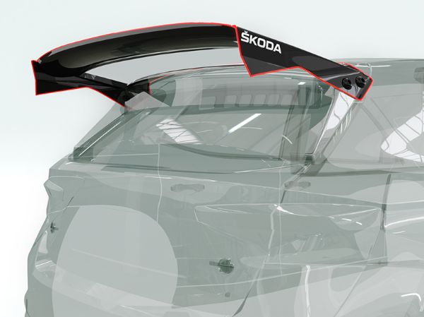 Picture of SKODA Fabia RS Rally2 clear wing replacement, extra Hard 1,5mm