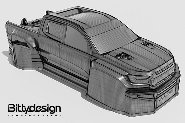 リッコー　ボディデザイン　Body-Design　Riccoh Bittydesign ROCK1 1/10 Clear Body for 313mm Wheelbase